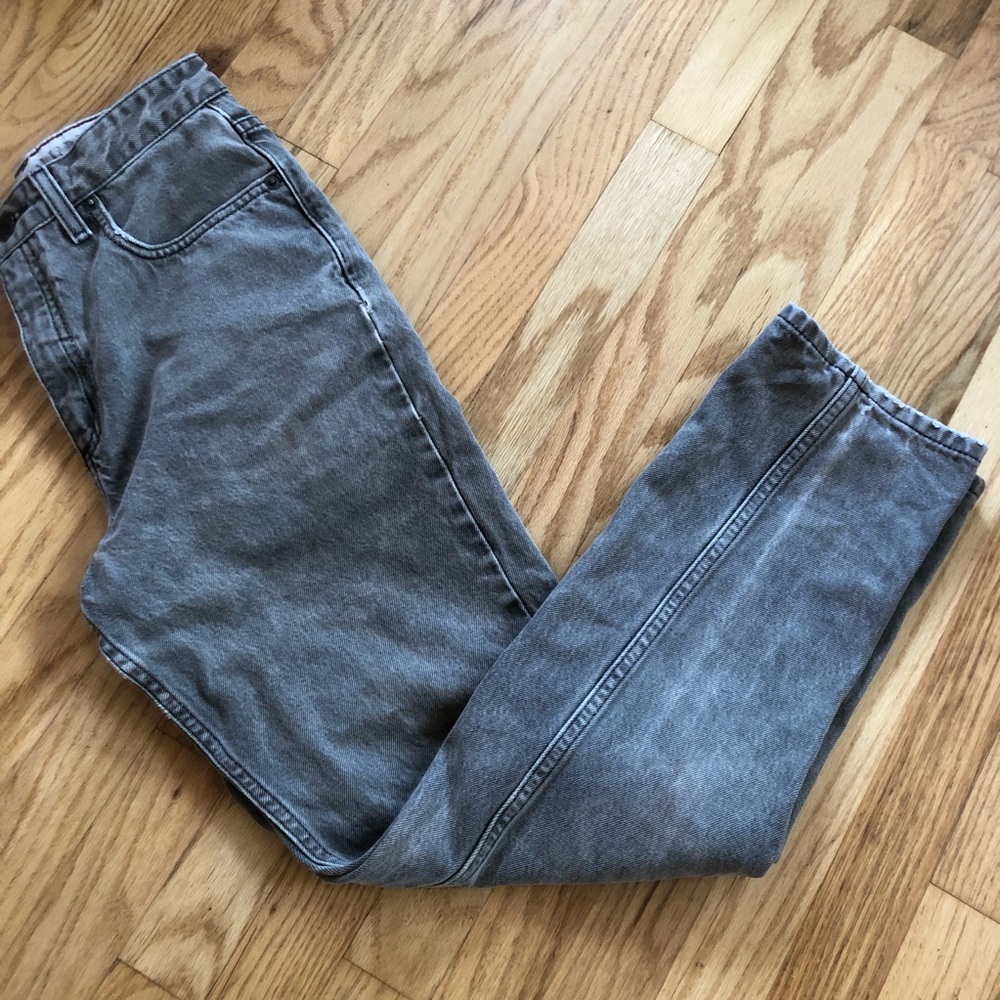 lands end grey black mom jeans size 4